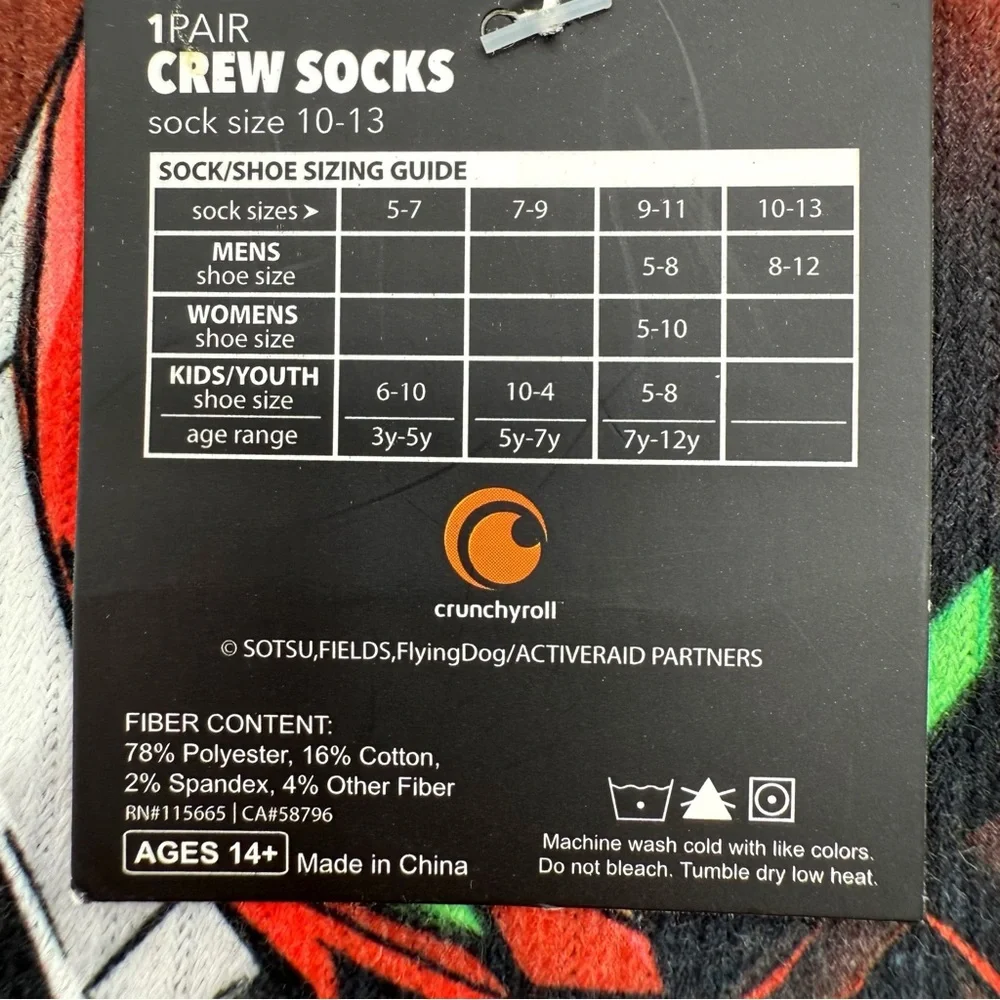Active Raid Anime Crew Socks Cartoon Mens Fan Gift Takeru Kuroki